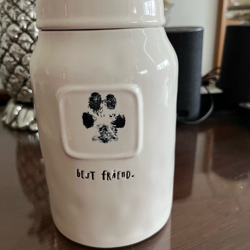 Rae Dunn White Ceramic Pet Treat Jar